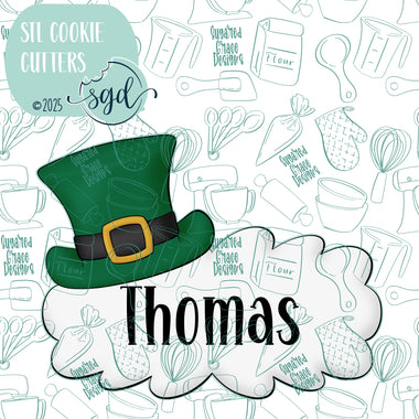 Leprechaun Hat Lacey Plaque Cookie Cutter STL File with PNG Images to Match - For 3D Printing and Edible Ink Printers