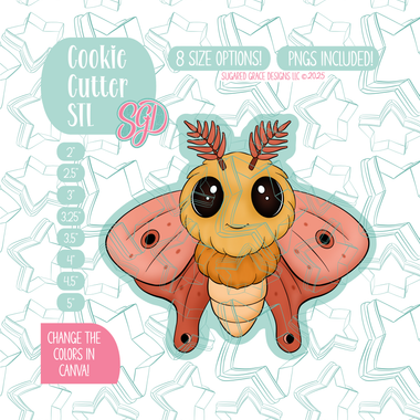 Lunar Moth Cookie Cutter STL and PNG set