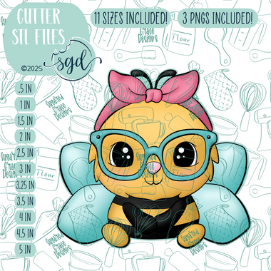 Mama Bee Cookie Cutter STL File with PNG Images to Match - For 3D Printing and Edible Ink Printers