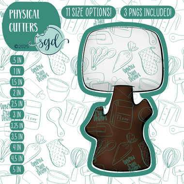 Roasting Marshmallow on a Stick Cookie Cutter with PNG Images to Match - Hand Drawn Graphics for Edible Ink Printers