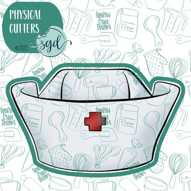 Doctor or Nurse Cap Cookie Cutter with PNG Images to Match - Hand Drawn Graphics for Edible Ink Printers