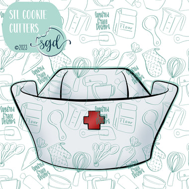 Doctor or Nurse Cap Cookie Cutter STL File with PNG Images to Match - For 3D Printing and Edible Ink Printers