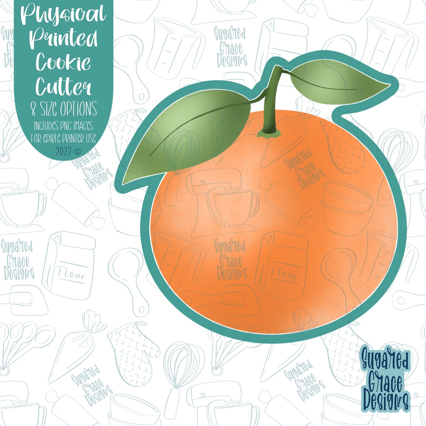 Cutie Orange Cookie Cutter with Matching PNG Images for Edible Ink Printers Including Eddie