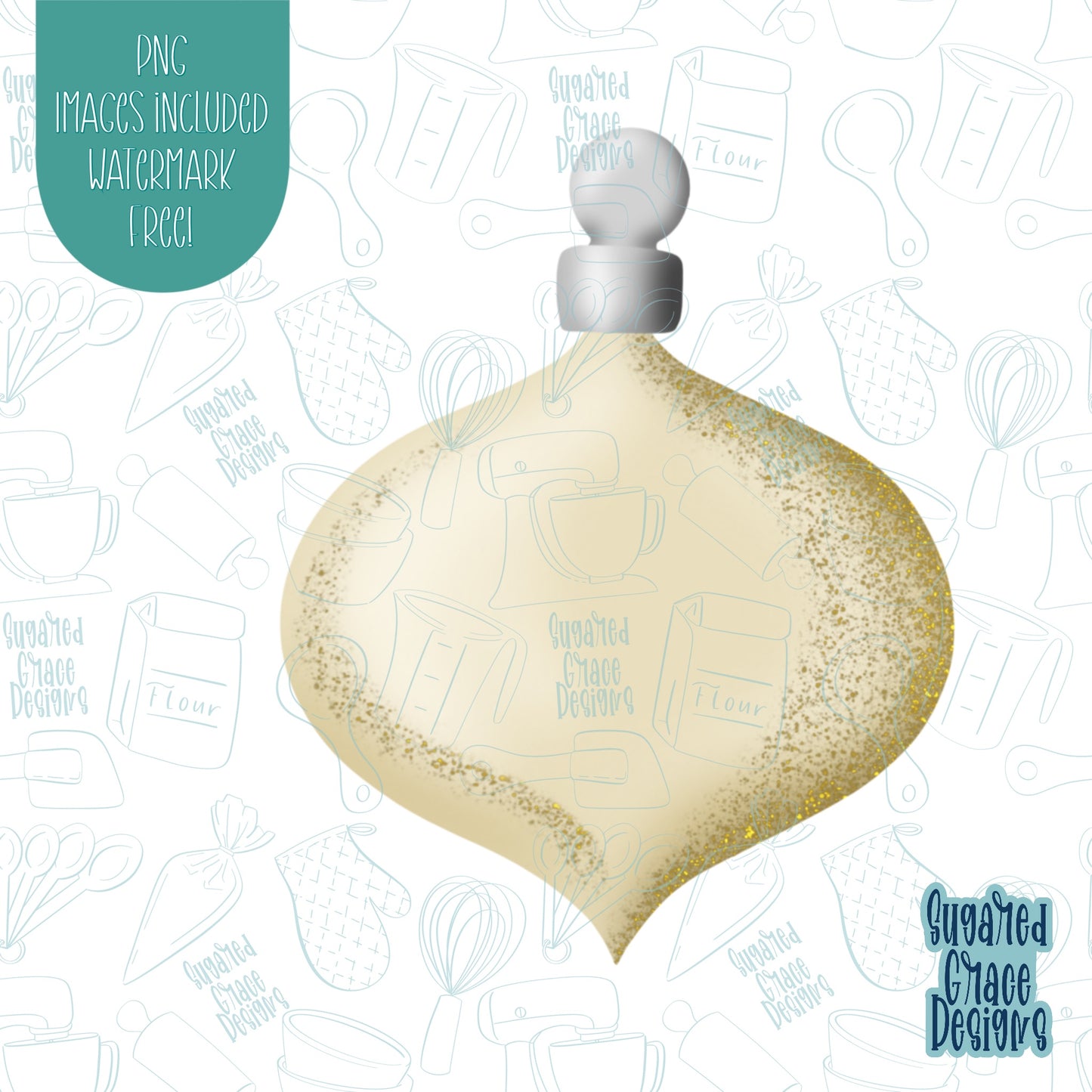 Christmas ornament cookie cutter with png images for edible ink printers including Eddie