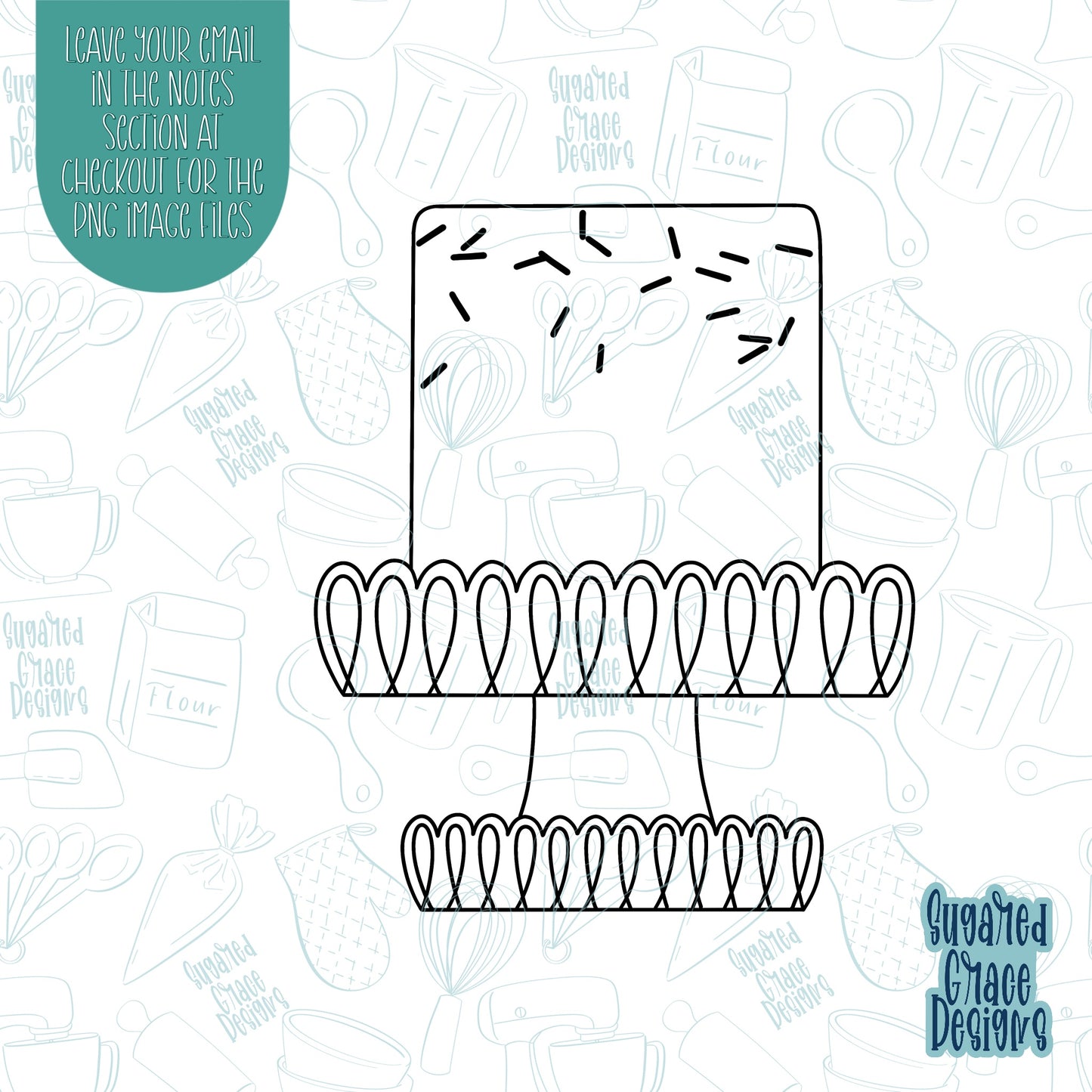 Birthday Cake cookie cutter with png image for edible printer including Eddie