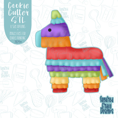 Cinco De Mayo Piñata Cookie Cutter STL Files for 3D Printing with Matching Printable PNG Images for Edible Ink Printers Including Eddie