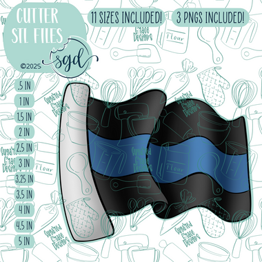 Police Flag Cookie Cutter STL File with PNG Images to Match - For 3D Printing and Edible Ink Printers
