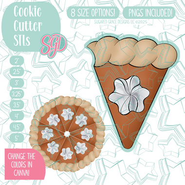 Pumpkin Pie Platter Cookie Cutter STL File with PNG Images to Match - For 3D Printing and Edible Ink Printers