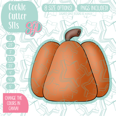 Simple Pumpkin Cookie Cutter STL File with PNG Images to Match - For 3D Printing and Edible Ink Printers