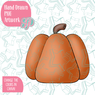 Simple Pumpkin PNG Image Set for Edible Ink Printers - Hand Drawn Editable Graphics