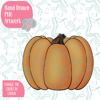 Pumpkin PNG Image Set for Edible Ink Printers - Hand Drawn Editable Graphics
