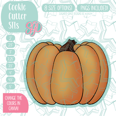 Pumpkin Cookie Cutter STL File with PNG Images to Match - For 3D Printing and Edible Ink Printers