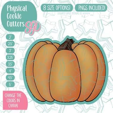 Pumpkin Cookie Cutter with PNG Images to Match - Hand Drawn Graphics for Edible Ink Printers