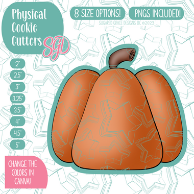 Pumpkin Cookie Cutter with PNG Images to Match - Hand Drawn Graphics for Edible Ink Printers
