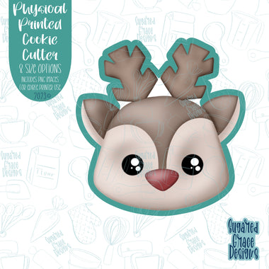 Red-Nosed Reindeer Cookie Cutter with png images for edible ink printers including Eddie