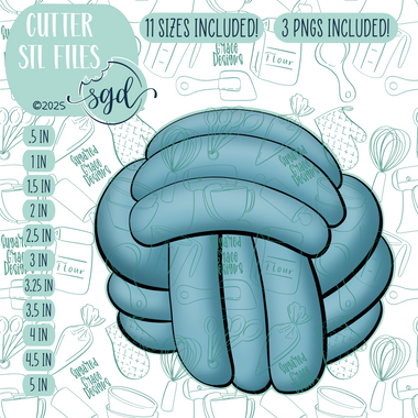 Rope Ball Cookie Cutter STL File with PNG Images to Match - For 3D Printing and Edible Ink Printers