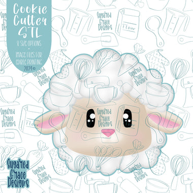 Sheep or Lamb Cookie Cutter STL Files for 3D Printing with Matching Printable PNG Images for Edible Ink Printers Including Eddie