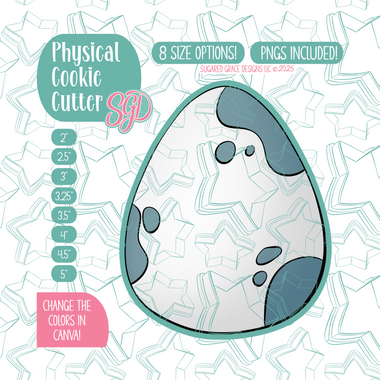 Simple Dinosaur Egg Cookie Cutter with PNG Images to Match - Hand Drawn Graphics for Edible Ink Printers