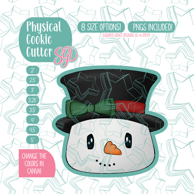 Christmas Snowman Cookie Cutter with PNG Images to Match - Hand Drawn Graphics for Edible Ink Printers