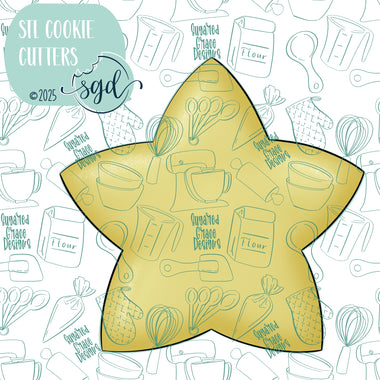 Space Star Cookie Cutter STL File with PNG Images to Match - For 3D Printing and Edible Ink Printers
