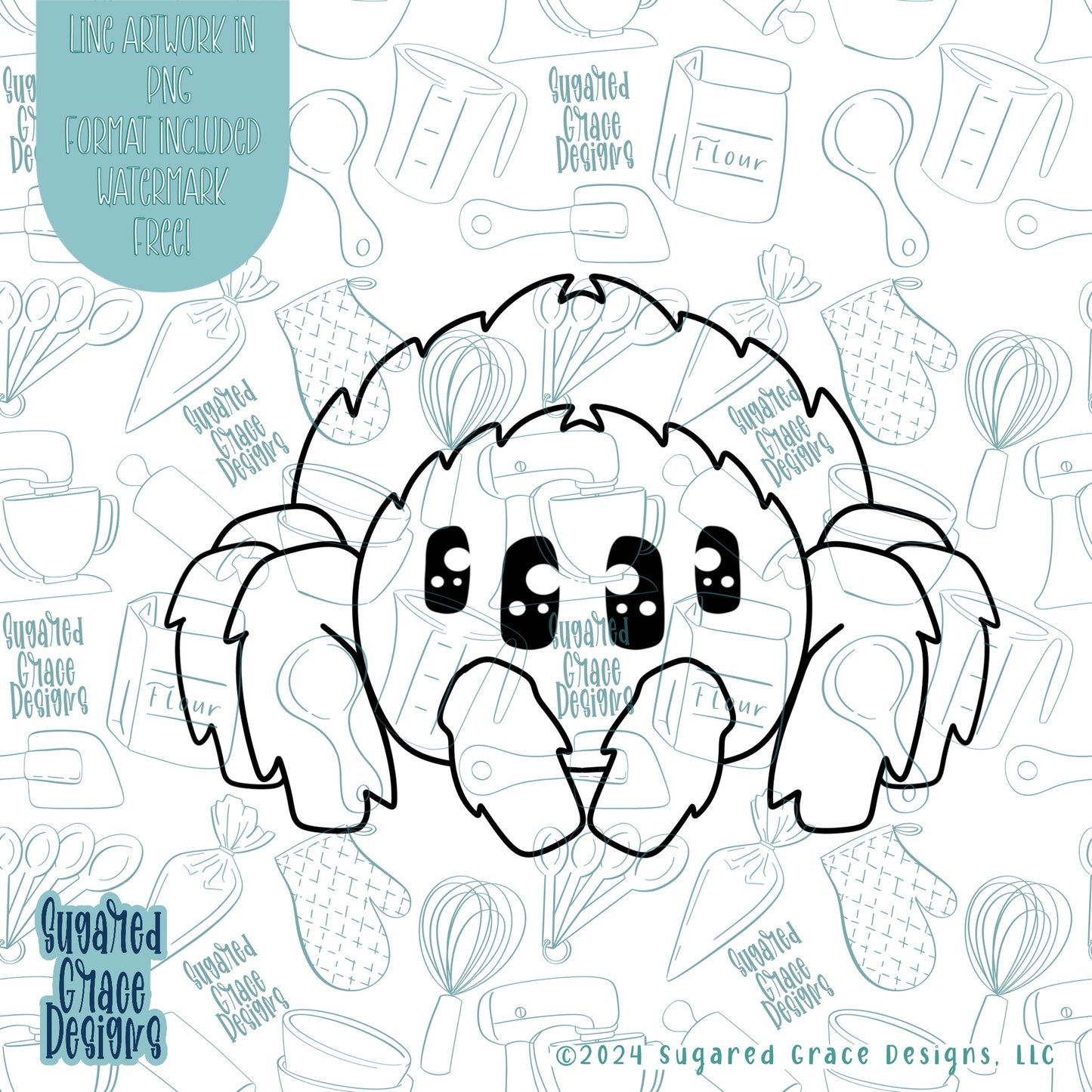 Spider Cookie Cutter STL Files for 3D Printing with Matching Printable PNG Images for Edible Ink Printers Including Eddie