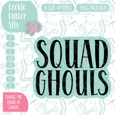 Squad Ghouls Plaque Cookie Cutter STL File with PNG Images to Match - For 3D Printing and Edible Ink Printers