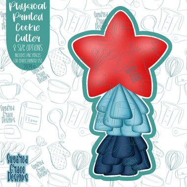 4th of July Patriotic Star Balloon Cookie Cutter with Matching Printable PNG Images for Edible Ink Printers Including Eddie