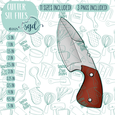 Survival Knife Cutter STL File with PNG Images to Match - For 3D Printing and Edible Ink Printers