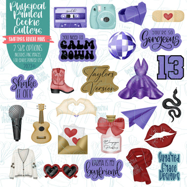 Merry Christmas Advent Cookie Cutter Set of 24 with png images for edible printers including Eddie