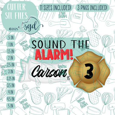 Sound The Alarm Plaque Cookie Cutter STL File with PNG Images to Match - For 3D Printing and Edible Ink Printers