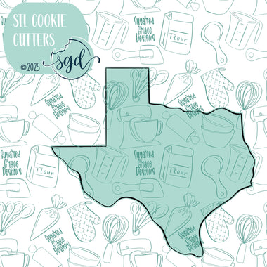 Texas State Cookie Cutter STL Files with PNG Images to Match - For 3D Printing and Edible Ink Printers