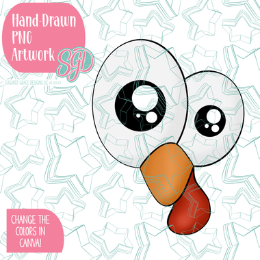 Turkey Eyes PNG Image Set for Edible Ink Printers - Hand Drawn Editable Graphics