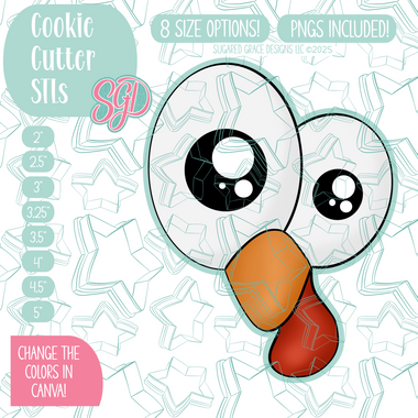 Turkey Eyes Cookie Cutter STL File with PNG Images to Match - For 3D Printing and Edible Ink Printers