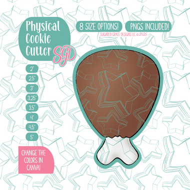 Turkey Leg Cookie Cutter with PNG Images to Match - Hand Drawn Graphics for Edible Ink Printers