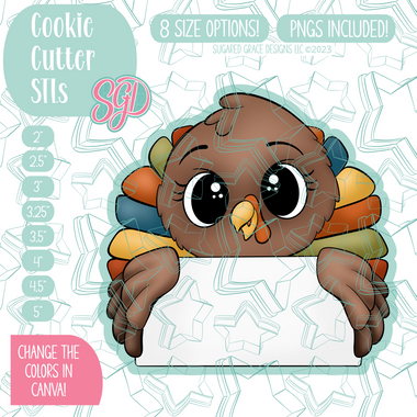 Turkey Plaque Cookie Cutter STL File with PNG Images to Match - For 3D Printing and Edible Ink Printers