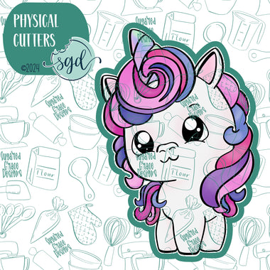 Unicorn Cookie Cutter with PNG Images to Match - Hand Drawn Graphics for Edible Ink Printers