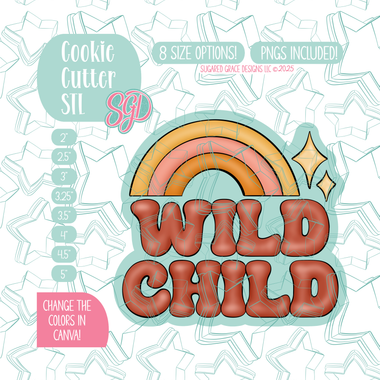 Wild Child Plaque Cookie Cutter STL and PNG set