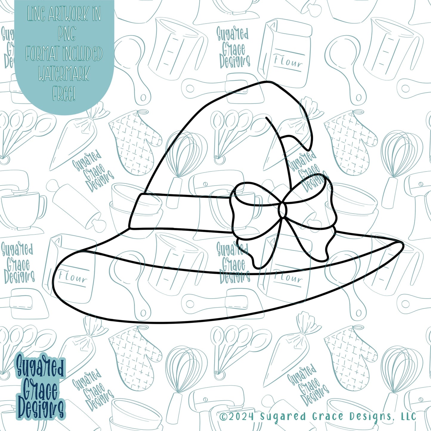 Halloween Witch Hat Cookie Cutter STL Files for 3D Printing with Matching Printable PNG Images for Edible Ink Partners Including Eddie