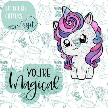 You're Magical Unicorn Cookie Cutter STL File Set of 2 with PNG Images to Match - For 3D Printing and Edible Ink Printers