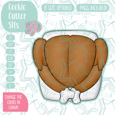 Cooked and Basted Turkey Cookie Cutter STL File with PNG Images to Match - For 3D Printing and Edible Ink Printers