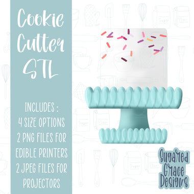Birthday cake Cookie cutter stl files for 3d printing with matching printable png images for Eddie edible printers