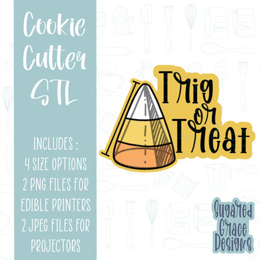 Halloween Candy corn Punny Cookie cutter STL file for 3D printing with png printable instant download for EDDIE edible ink printer, trig stl