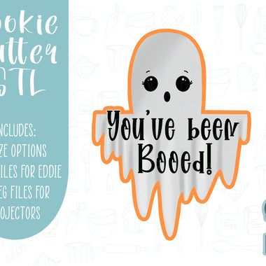You’ve been booed ghost Cookie cutter stl files for 3d printing with matching printable png images for Eddie edible printers