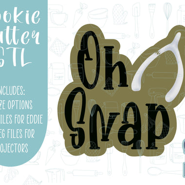 Oh snap thanksgiving pun cookie cutter stl file for 3D printing