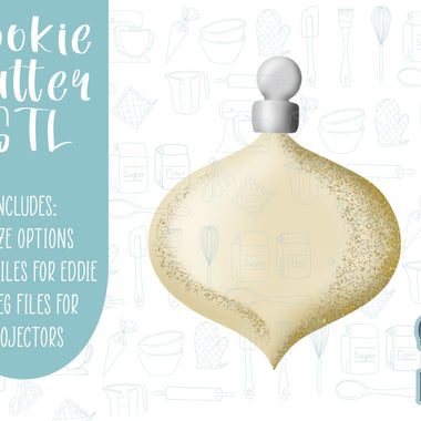 Christmas ornament Cookie cutter STL file for 3D printing with png printable instant download for EDDIE edible ink printer, gold ornament