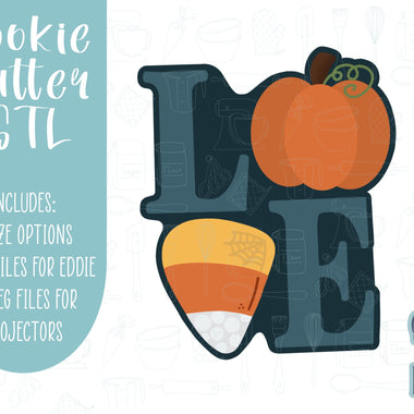 pumpkin love plaque Cookie cutter stl files for 3d printing, printable png images for Eddie edible printers