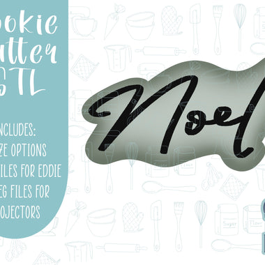 Lettered Noel Cookie cutter STL file for 3D printing with png printable instant download for EDDIE edible ink printer, Christmas cookie