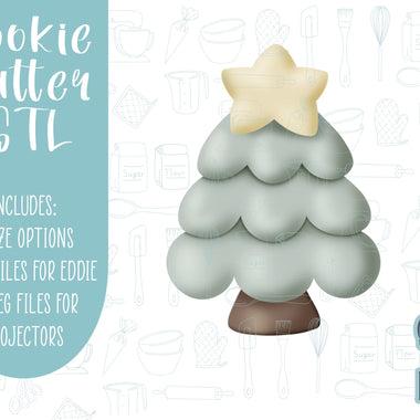 Christmas tree Cookie cutter STL file for 3D printing with png printable instant download for EDDIE edible ink printer, Xmas cookie cutter