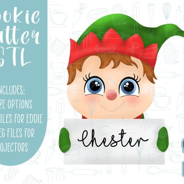 Christmas elf place setting Cookie cutter STL file for 3D printing with png printable instant download for EDDIE edible ink printer