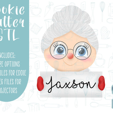 Mrs clause place setting Cookie cutter STL file for 3D printing with png printable instant download for EDDIE edible ink printer, for Xmas